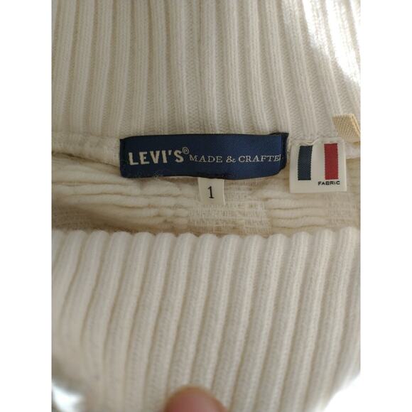 Levi’s Made & Crafted Women's Cable Knit Sweater Navy Cream Size 1 Small - Picture 5 of 16